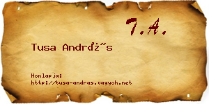 Tusa András névjegykártya